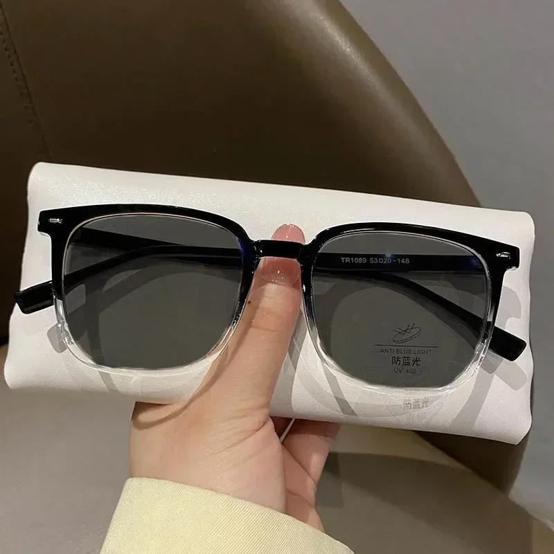 2024 Summer Anti UV Myopia Glasses Personalized Men Women Sunscreen Glasses Fashionable Square Large Frame Myopia Sunglasses