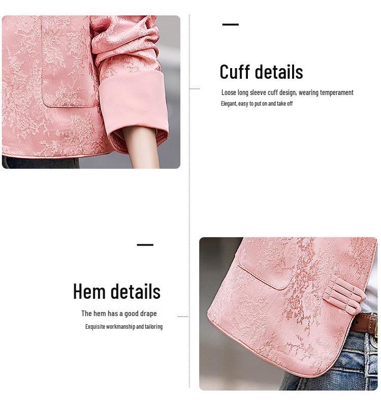 Women's Retro Jacquard Jacket - Short, Age-Reducing, National Style, Spring/Autumn 2025 (B2809)