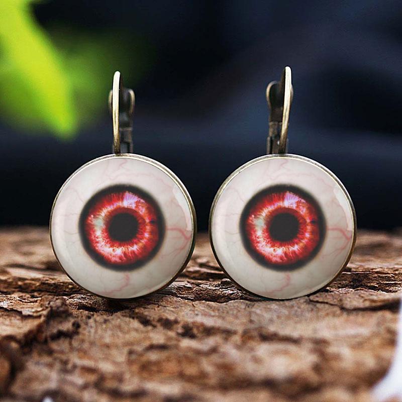 Helle Farbe Glas Cabochon Evil Eye Ohrstecker Modeschmuck Trendy Tier Auge Frauen Charms Französisch Ohrring
