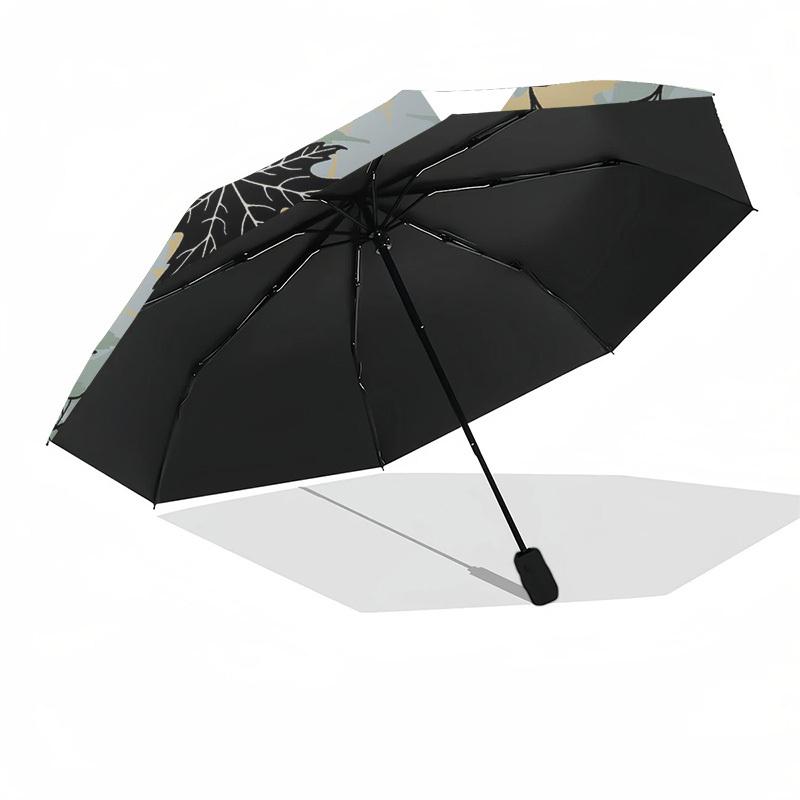 1pc Autumn Leaves Pattern Umbrella with Plastic Handle,Compact & Stylish,Suitable for All Seasons ptys26040