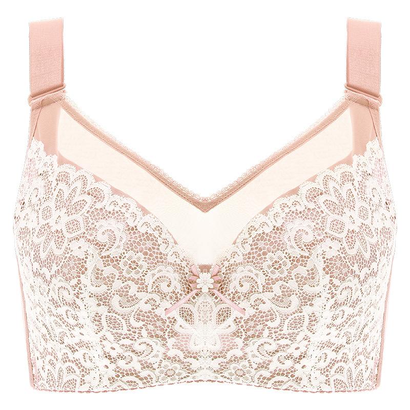 

Large size underwear women s fat mm full cup adjustment type, gather and shrink the chest to prevent light, large chest shows small bra and thin style 46/105F