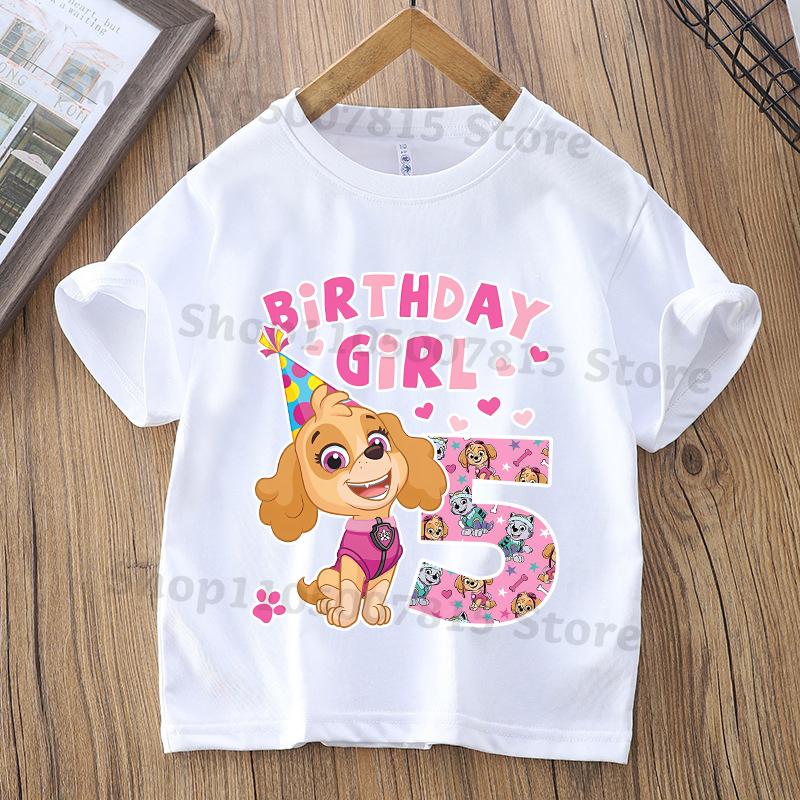 Paw Patrol Parent-child T-shirts Anime Cartoon Cute Child Clothing Kids Summer Fashion Short Sleeved Shirt Gift