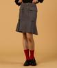 Collet Midi Cargo Strap Flare Long Skirt [Gray]