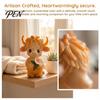 Creative Birthday Gifts for Friends Highland Cow Holding Flower Statue, Cute Resin Animal Figurine, Desk Accessories Women Farmhouse Sculpture