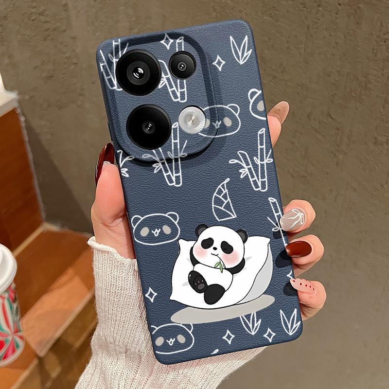 

Мягкий силиконовый чехол с рисунком панд для Xiaomi 13t Poco X6 M6 Pro Redmi Note 14 13 12 11 10 Pro, ударопрочный, кожаный, текстура, однотонный, тонкий чехол Redmi Note 13 Pro 4G синий
