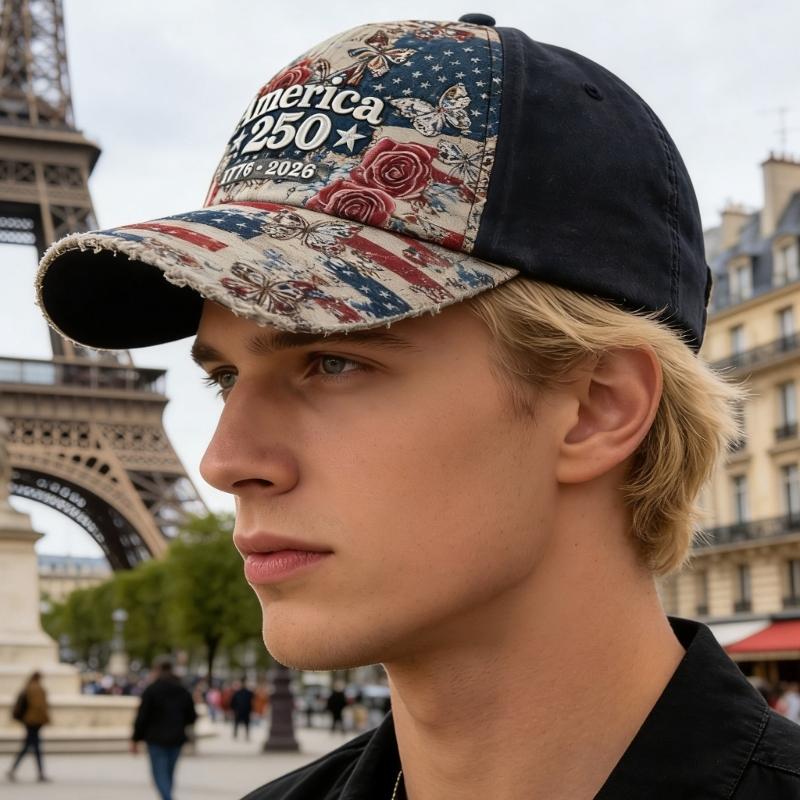 Breathable Cotton Cap For Outdoor Activities 250th Anniversary Of American Independence Lightweight Design