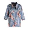 Chinese Style Real Silk Seven-Sleeve Shirt for Elderly Women - Spring/Summer Grandma Top