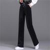 Autumn Winter Women High Waist Vintage Wide Leg Trousers Elegant Thickening Warm Loose Quality Streetwear Corduroy Loose Pants