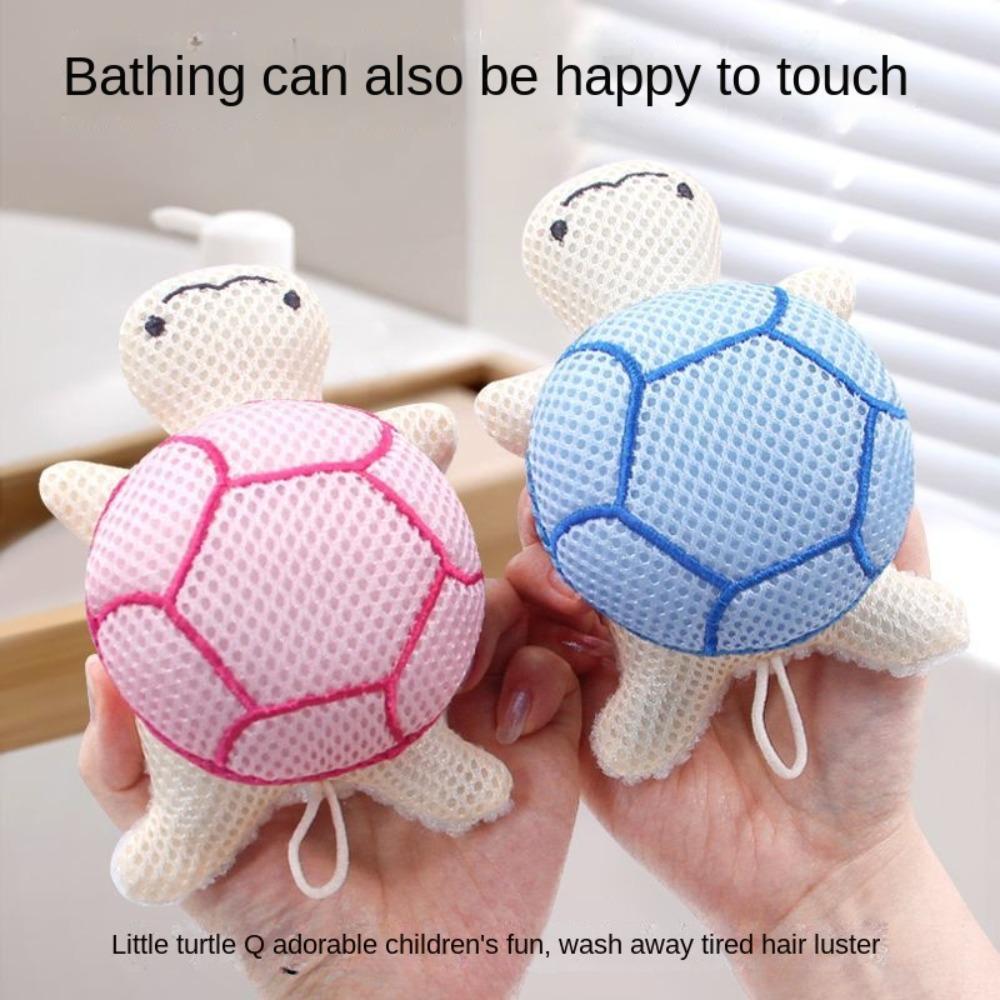 Double-sided Turtle Bath Ball Soft Body Cleaning Mesh Cute Turtle Bath Toy  Bathroom Accessories