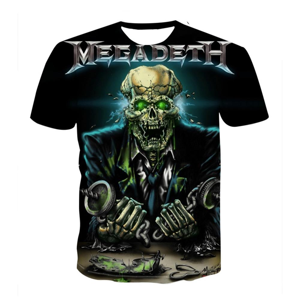 Summer Men Women Fashion Megadeth 3D Printed T-Shirt O Neck Short Sleeve T-shirts funny Casual Kids tops tees 100-6xl