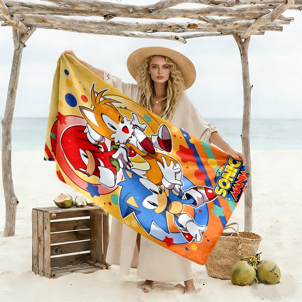 Sonic Durable Beach Towel Lightweight for Outdoor Daily Use Fashion Lovers Perfect Gift for Valentine's Wedding Birthday