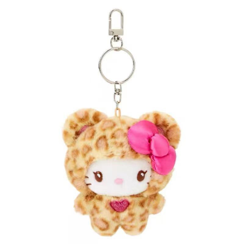 Sanrio Hello Kitty Leopard Print Plush Keychain Doll