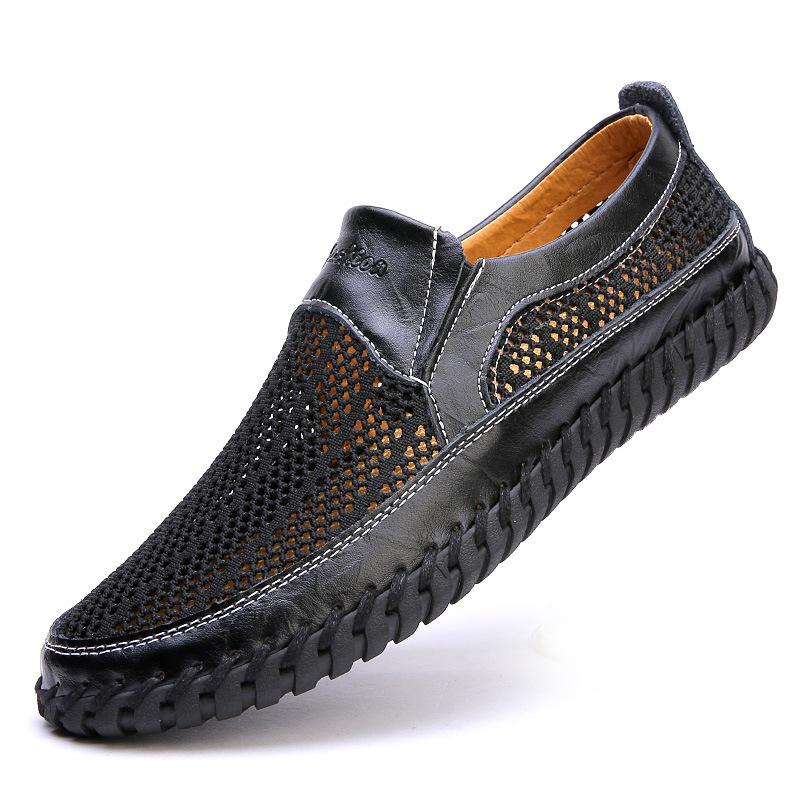 2025 Men's Shoes Casual Leather Shoes Large Size Mesh Breathable Manufacturer Foreign Trade Casual Men's Shoes Fashion Trendy Shoes Men's Shoes