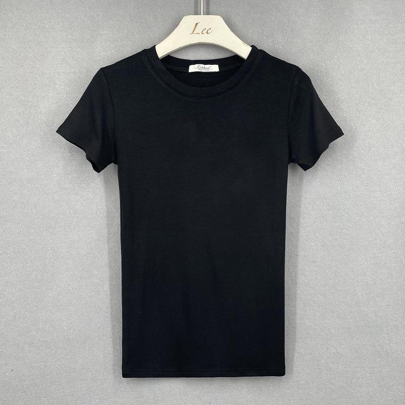 Korean Style Slim Fit Women's Solid Color Short-Sleeve T-Shirt
