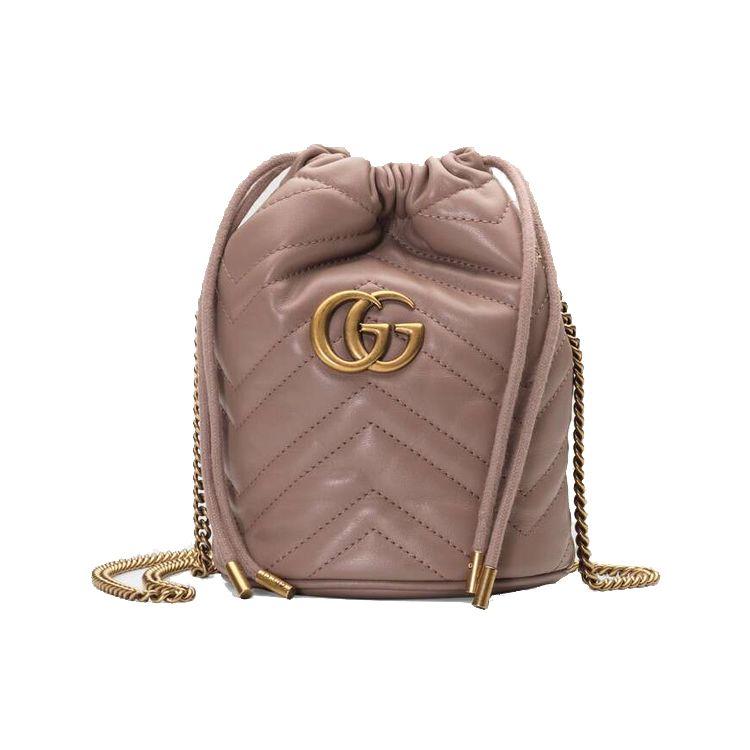 

Gucci GG Marmont Quilted Leather Mini Bucket Bag Dusty Pink Daily Party Shopping 575163-DTDRT-5729 Basic Set (Bag+Dust Bag)