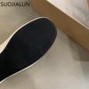 Fashion SUOJIALUN Autumn Women Flat Shoes Fashion Round Toe Shallow Slip On Mary Jane Shoes Flat Heel Ladies Elegant Outdoor Ballerinas