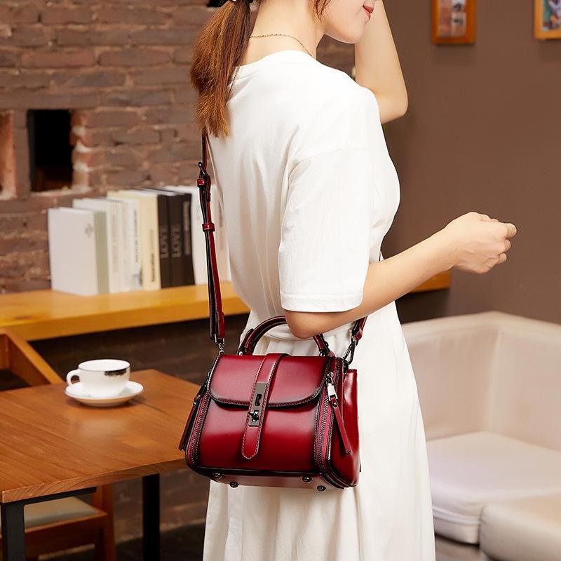 Europäische und amerikanische trendige Damenhandtaschen Hochwertige kleine runde Taschen Neue trendige Mode Retro Handtasche Schultertaschen Schräge Eimertaschen