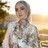 Fashion Soft Satin Muslim Hijab Handscarf Long Shawl Luxury Design Floral Printing Women'S Smooth Ramadan Headband 180*85Cm