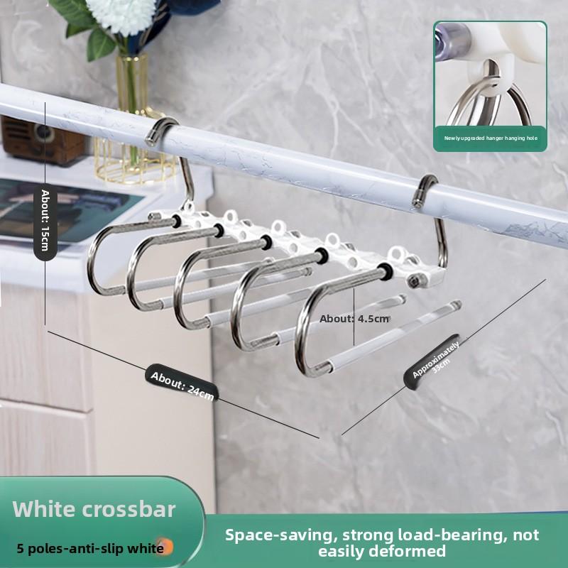 

Металлическая вешалка для брюк с 9 ярусами и противоскользящим покрытием, дизайн из нержавеющей стали, включая 5 крючков, уменьшающая беспорядок на 80%, для облегающих джинсов и джинсовой ткани