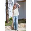 Betu Women's Ruffle Trim Printed Cotton Blouse