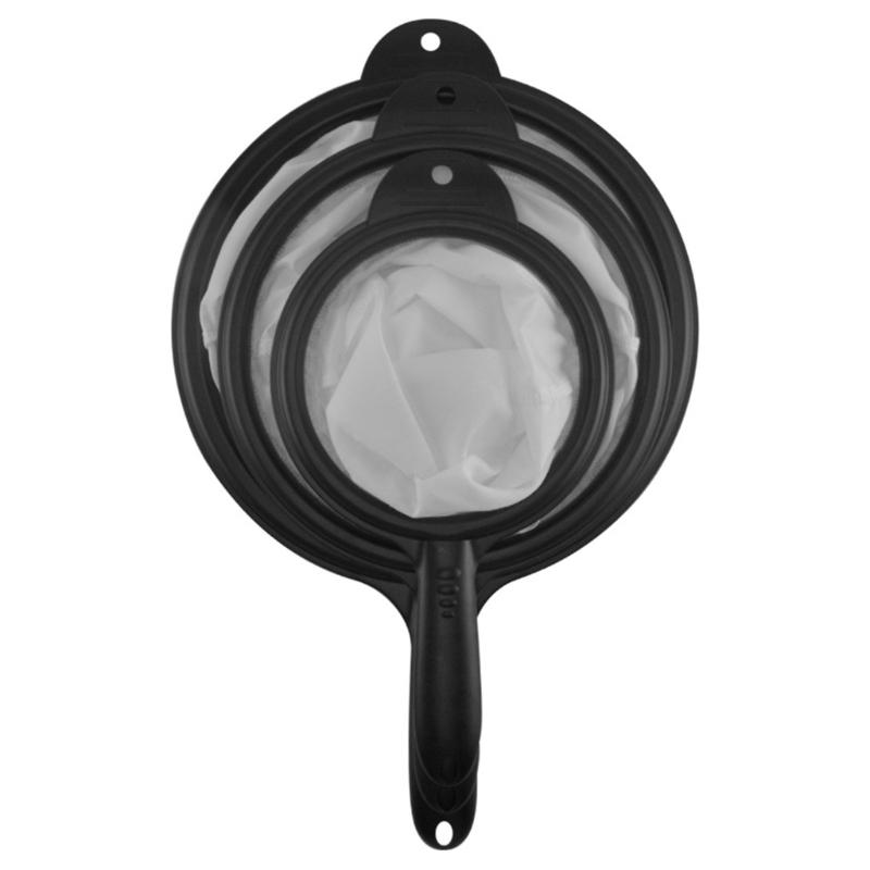 

Set Of 3 Effective Multicolour Plastic Strainers For Teas, Coffee, Milk, Juice And Soup With Elegant Handle Design 1