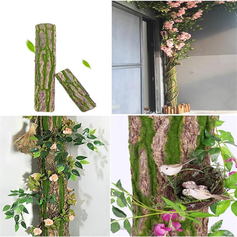 DIY Wall Decoration Green Plant Bark Artificial Bark Indoor Pipe Decoration Material Artificial Moss For Water Pipe Pillar Cover