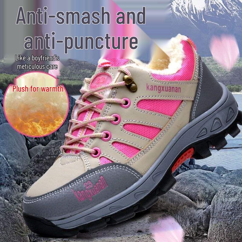 Women's Lightweight Anti-Smash, Anti-Puncture Safety Shoes for Hiking and Work - Breathable, Anti-Odor, and Available in Small Sizes