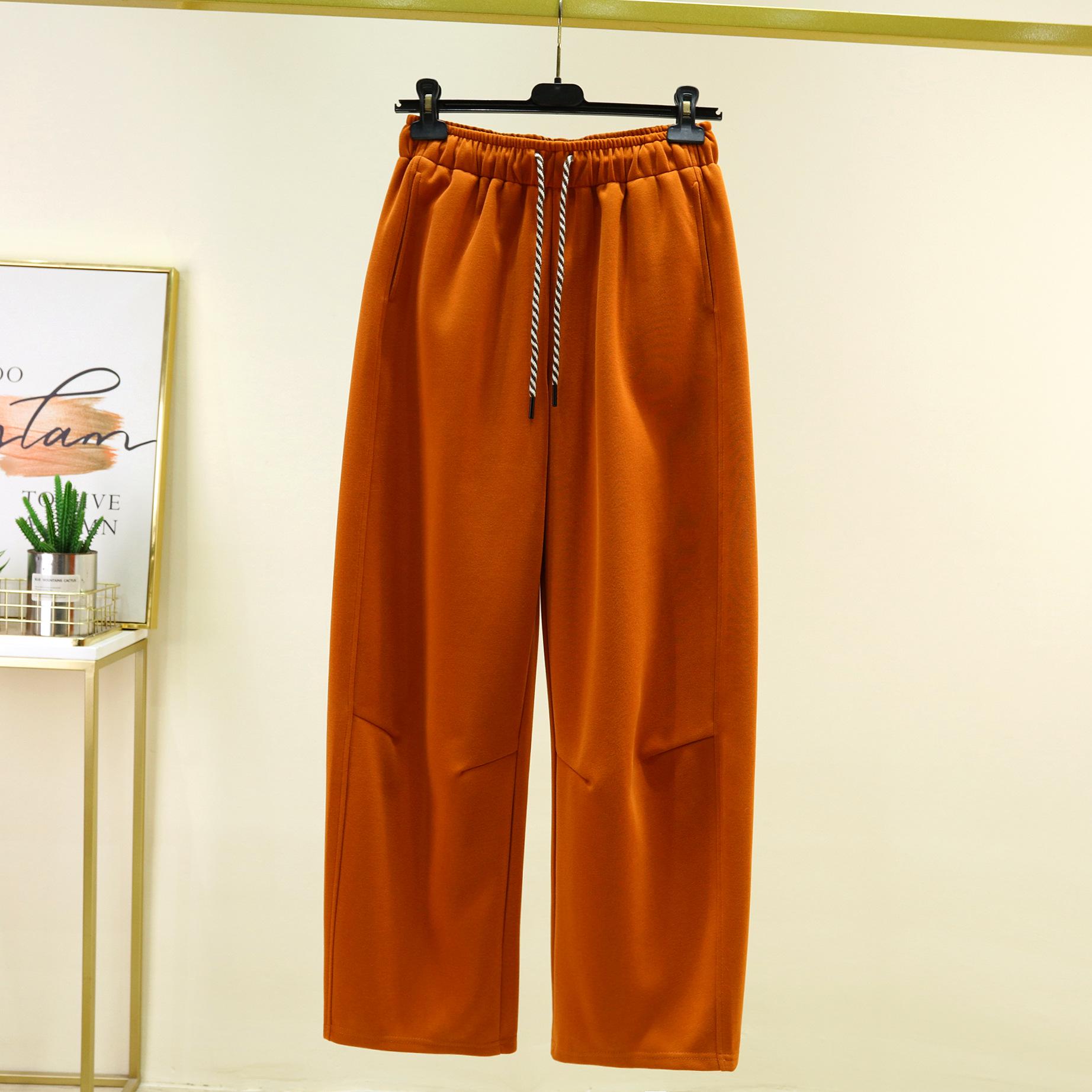 

Spring Women s High-Waisted Wide-Leg Cotton Pants XL помаранчевий