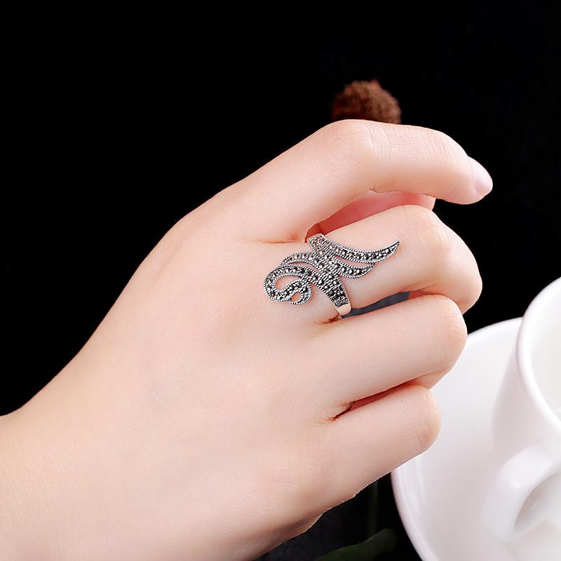 Women's Handmade Thai S925 Silver Jewelry: Marcasite Ring