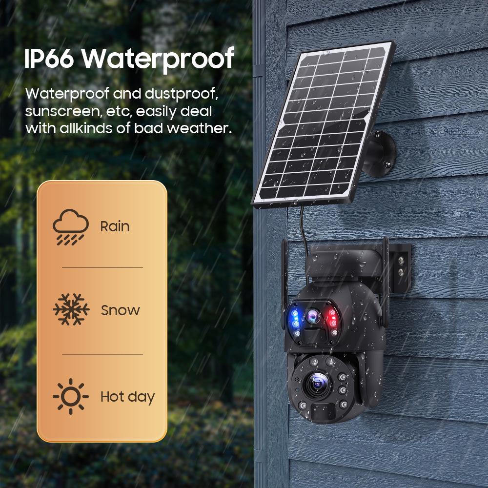 6MP HD Solar-Powered Dual Screen Waterproof Surveillance Camera with 20x Optical Zoom