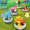 Keeppley  Building Block Pikachu Charmander Squirtle Model Toy HomeDecoration Plant Potted Flower Brick  Toy Child Gift