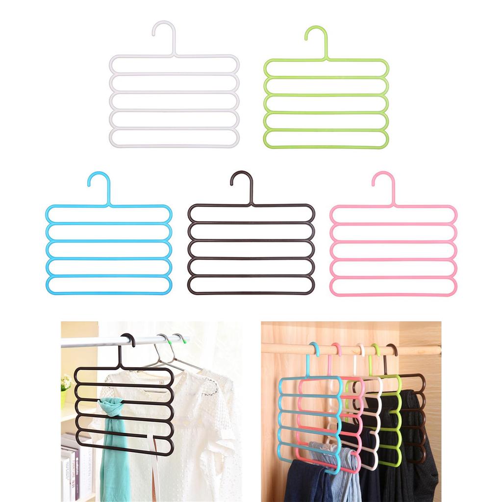 5 Layers Trousers Pants Hangers, Multifunctional Clothes Organizer, Space Saving,
