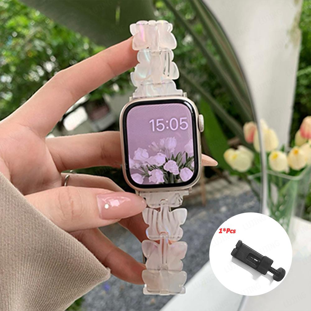 

Модный полимерный ремешок-бабочка для Apple Watch Band Ultra 49 мм, 38 мм, 40 мм, 41 мм, 42 мм, 44 мм, 45 мм для iwatch Series 7 8 SE 6 5, ремешок для часов For 38mm 40mm 41mm