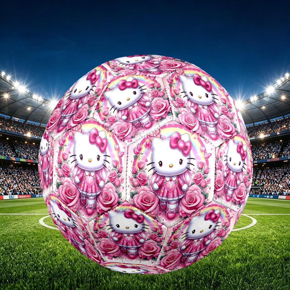 1pc Size 5 Hello Kitty Design Soccer Ball - Anti-slip Football for Outdoor Sports Activities, Durable Ball for Game Play