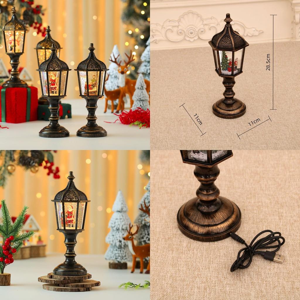 Weihnachts Schneemann Figur Vintage Tischlampe Mit Licht Musik Und Schnee-Effekt Für Feiertagsdeko