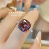 Exquisite Women Jewelry Set Angel Wing Necklace Pendant Princess Cut Simulated Alexandrite Ring