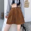 Elastic Women Corduroy Shorts High Waist Loose Streetwear Casual Wide Leg Short Pants  Girl