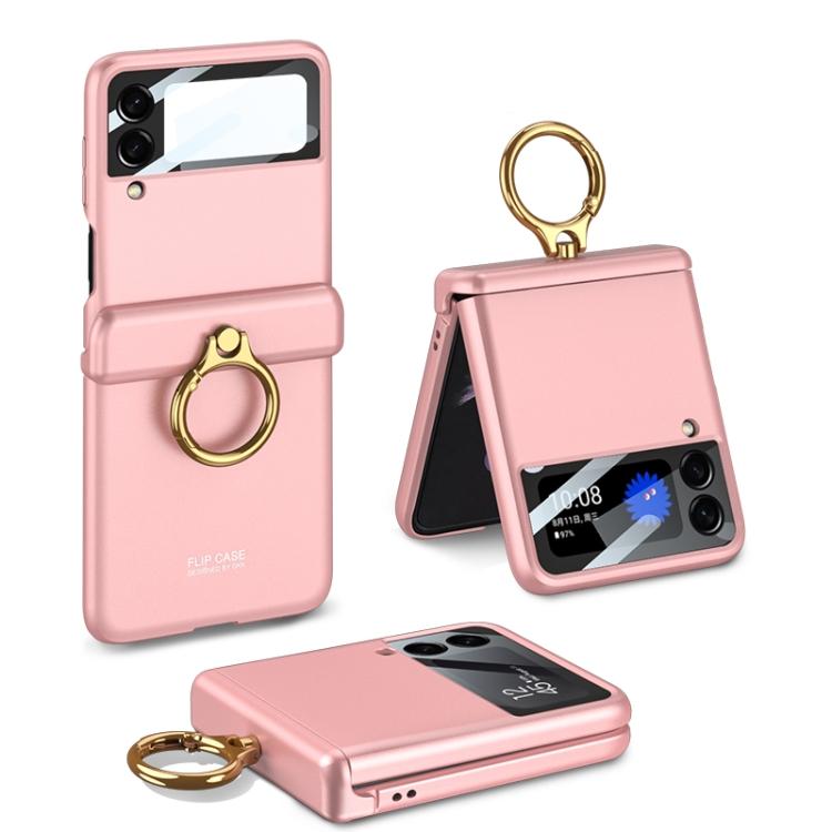 

For Samsung Galaxy Z Flip3 5G GKK Magnetic Hinged Flip Case with Ring Holder For Samsung Galaxy Z Flip3 5G розовый