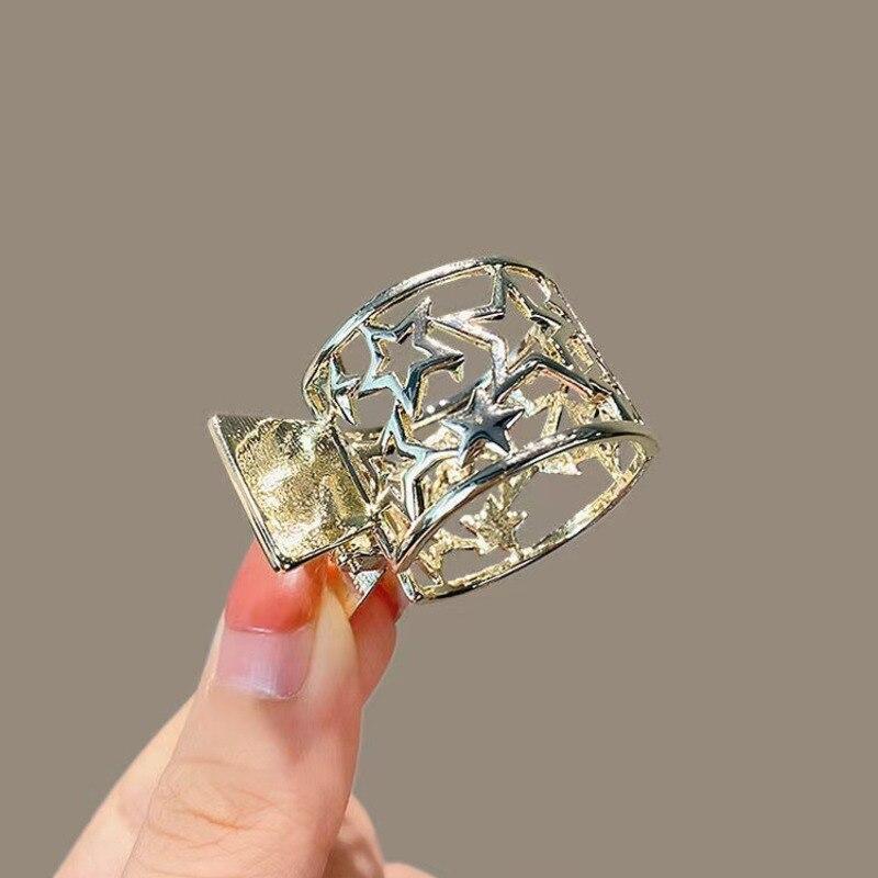 Νέα Εξαιρετικά Κλιπ Μαλλιών με Στρας και Πέρλες, Σχεδιαστικά Γεωμετρικά Κλιπ Μαλλιών σε Σχήμα Αστεριού, Μπαρέτες, Μεταλλικά Αξεσουάρ Μαλλιών Για Γυναίκες