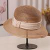 Mesh Breathable Rhinestone Bow Basin Hat for Women Summer Sun Shading Fisherman Hat Travel Sun Shading Sun Hat