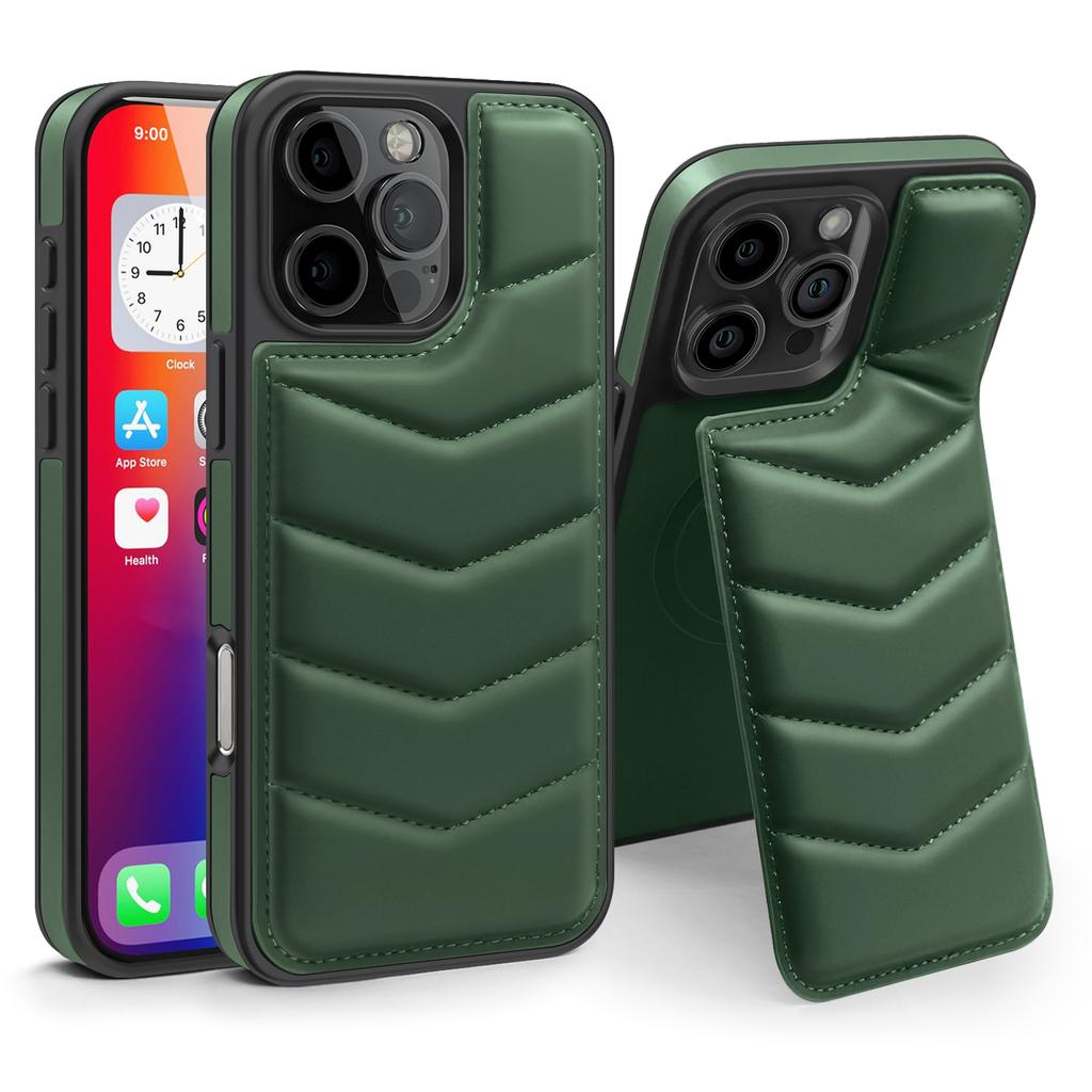 For iPhone 16 Pro Case Compatible with MagSafe RFID Blocking Card Slot Leather Back Cover