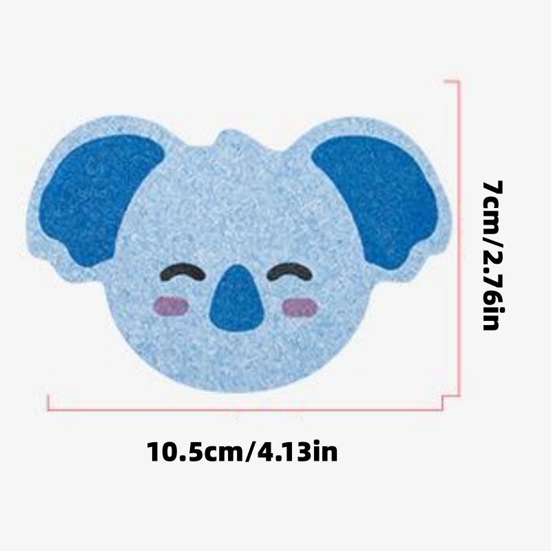 3-Piece Set of Bath Sponges with Random Animal Design Elements, Made from Natural Wood Pulp, Bath Scrubber, Bath Ball, Bath Scrub Towel, Cleaning Su
