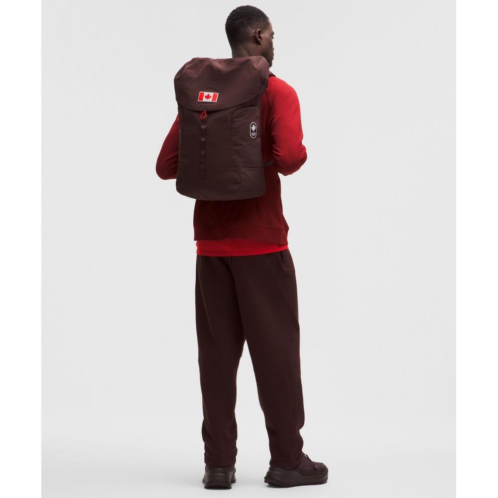 Lululemon Team Canada Rolltop Backpack 45l  Coc Logo Black Garnet