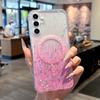 Glitter Gradient Clear For Magsafe Case for Samsung Galaxy S25 S24 S23 FE S22 Plus Ultra A05 A06 A15 A16 A26 A36 A56 Capa
