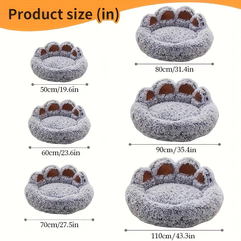 Bärenpfote Haustierbett Warmes Plüsch Beruhigendes Donut-Bett für Mittlere Hunde Katzen, Anti-Angst Welpen Katze Kissenmatte Winter Weiches Rundes Bett
