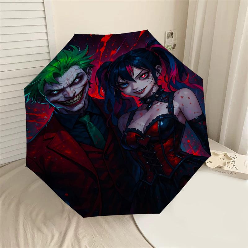 1PC Warner Joker Harley Umbrella-8-Rib Reinforced, Automatic Open, Lightweight & Durable-A48