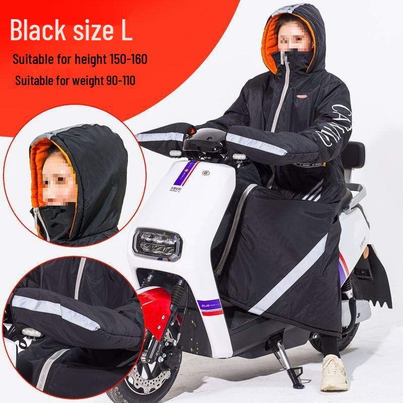 Women's 40° Winter Cycling Suit - Electric Vehicle Style, Northeast Cold-Proof, Below Zero Windproof Quilted One-Piece Windbreaker