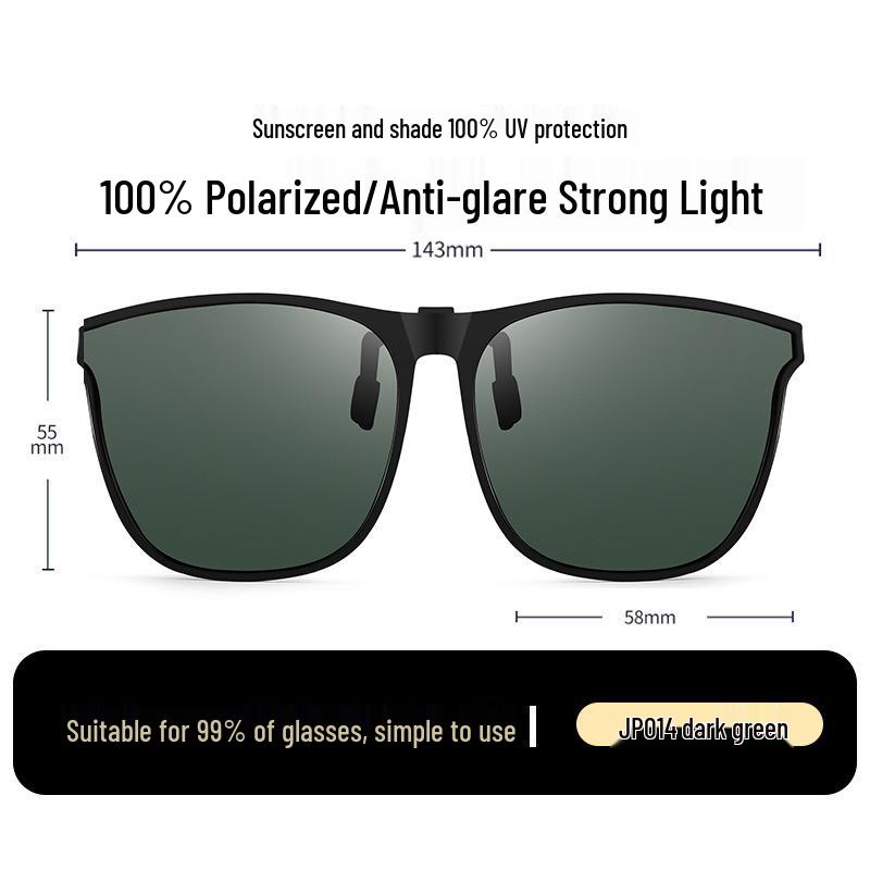 Occhiali da Sole Polarizzati Clip-On Ribaltabili da Uomo - Protezione UV per la Guida Giorno/Notte