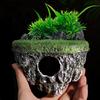 Aquarium Floating Rockery Simulation Realistic Stone Fish Tank Ornament Moss Rock Landscaping Decor Betta Cave Hideout Shelter