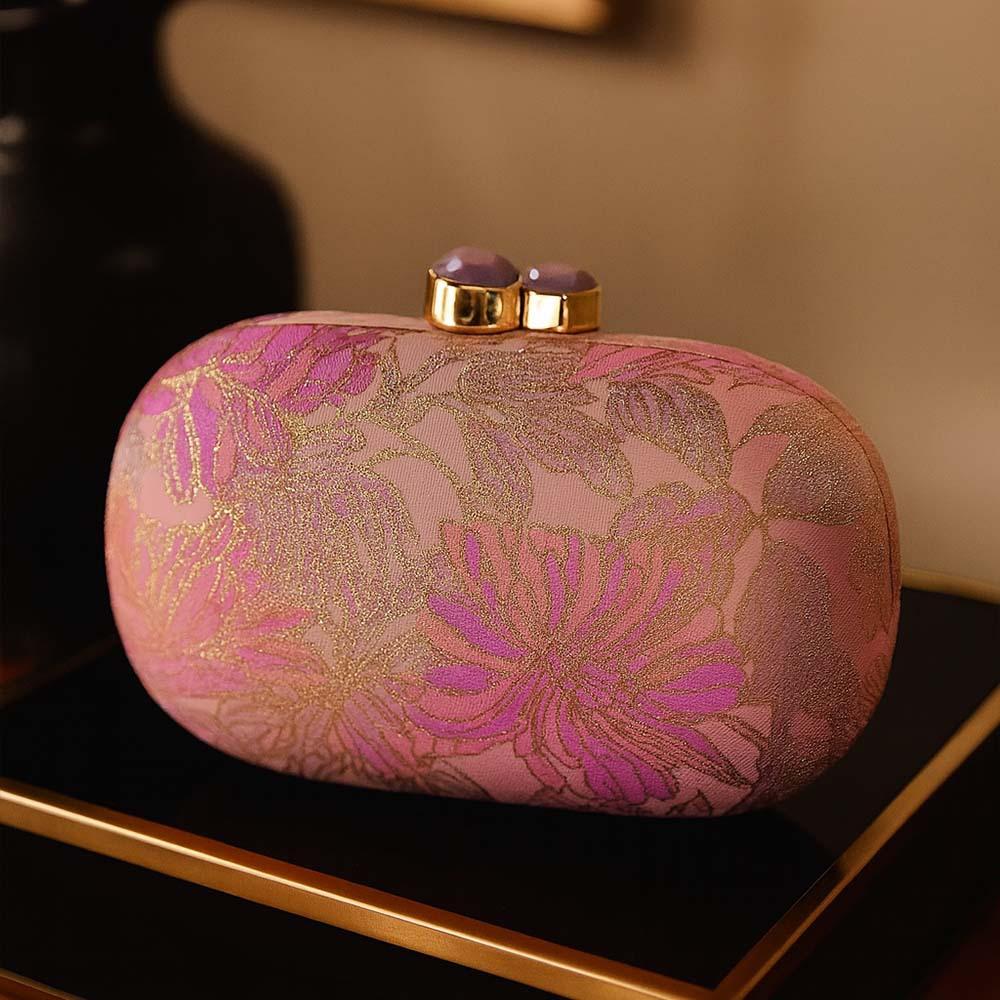 

New Single Shoulder Flower Cloth Bag Styling Bag Banquet Handbag Vintage Oval Evening Clutch Bag Mini Wedding Bridal Purse